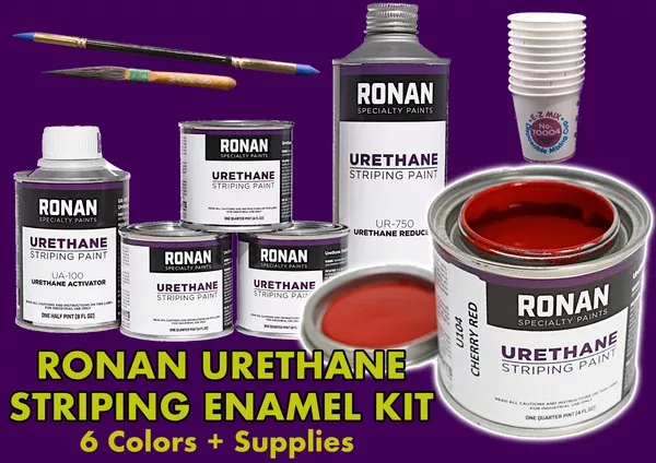 Pinstriping Kit Ronan Urethane 6 Piece Lettering Enamel Kit with Supplies