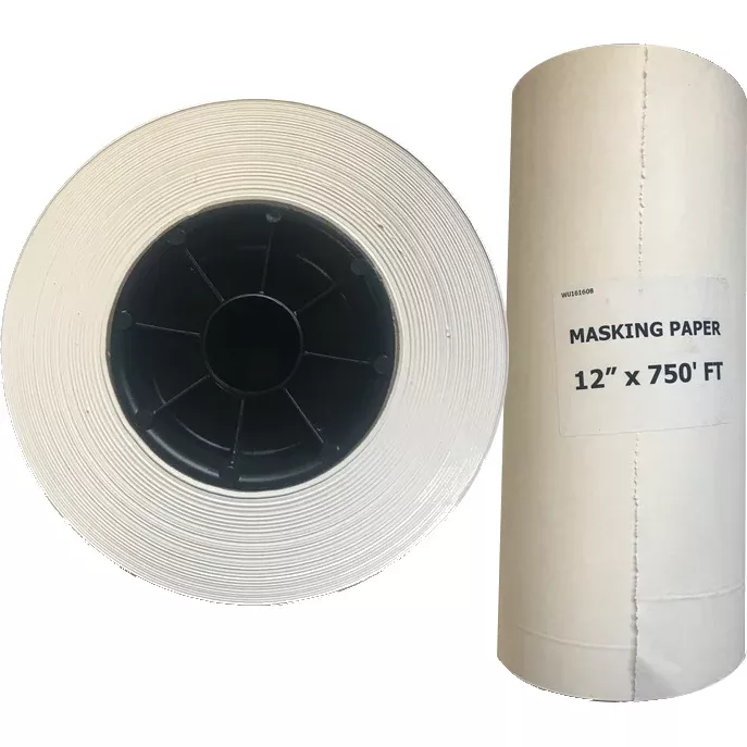 Poly Coated 12" Masking Paper, WHITE, 750ft.