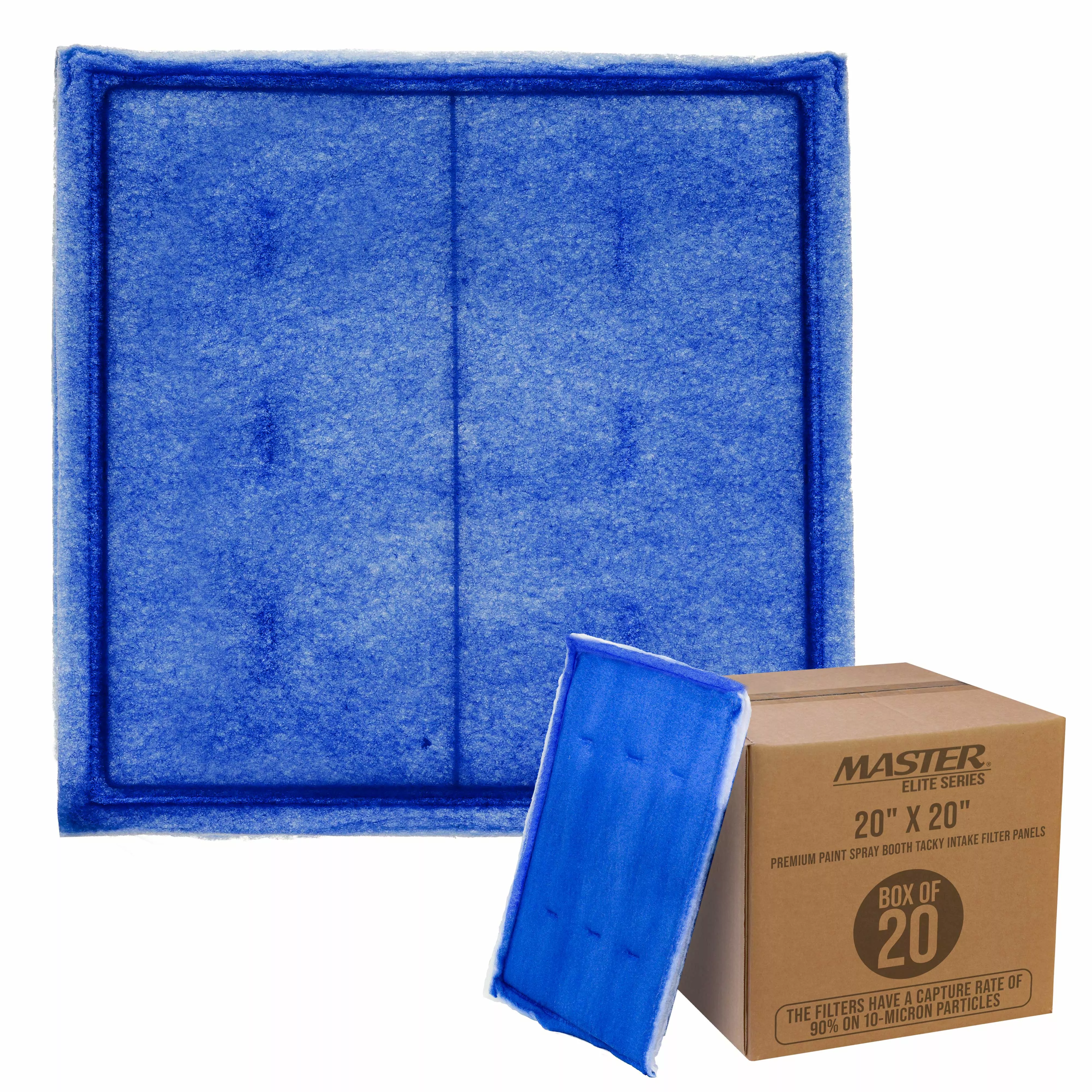 Premium Paint Spray Booth Tacky Intake Filter Panel 20" x 20", Box of 20, Internal Wire Frame, Crossdraft Booth Filtration Dirt Particles