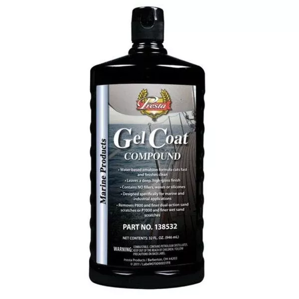 Presta 138532 Gel Coat Compound Buffing Boat Marine 1 qt