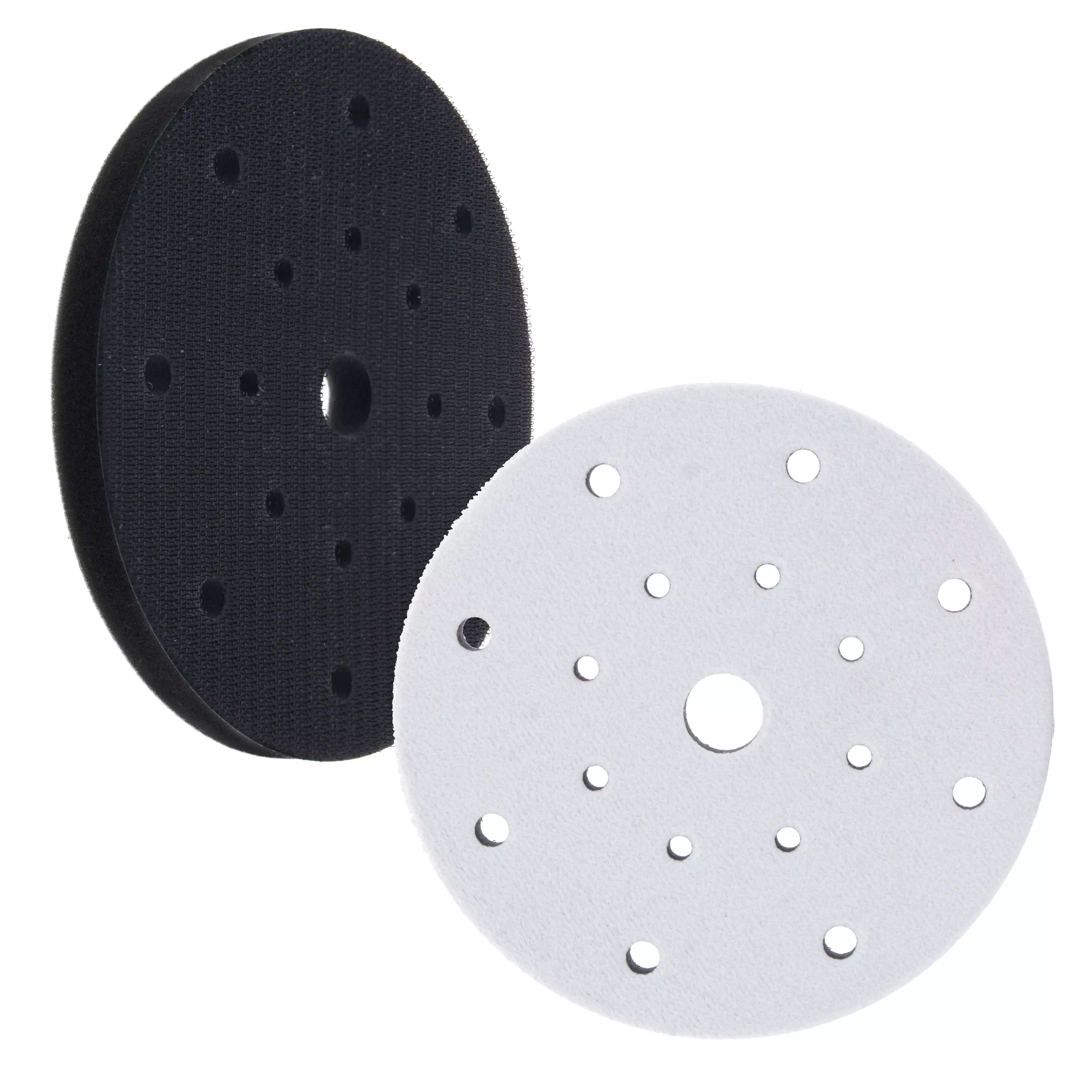 Pro Series 5" x 10mm Soft Density Interface Pad, 17 Hole Pattern, 2 Pack - Hook & Loop, Between Vacuum Sander Sanding Discs, Polisher Pads