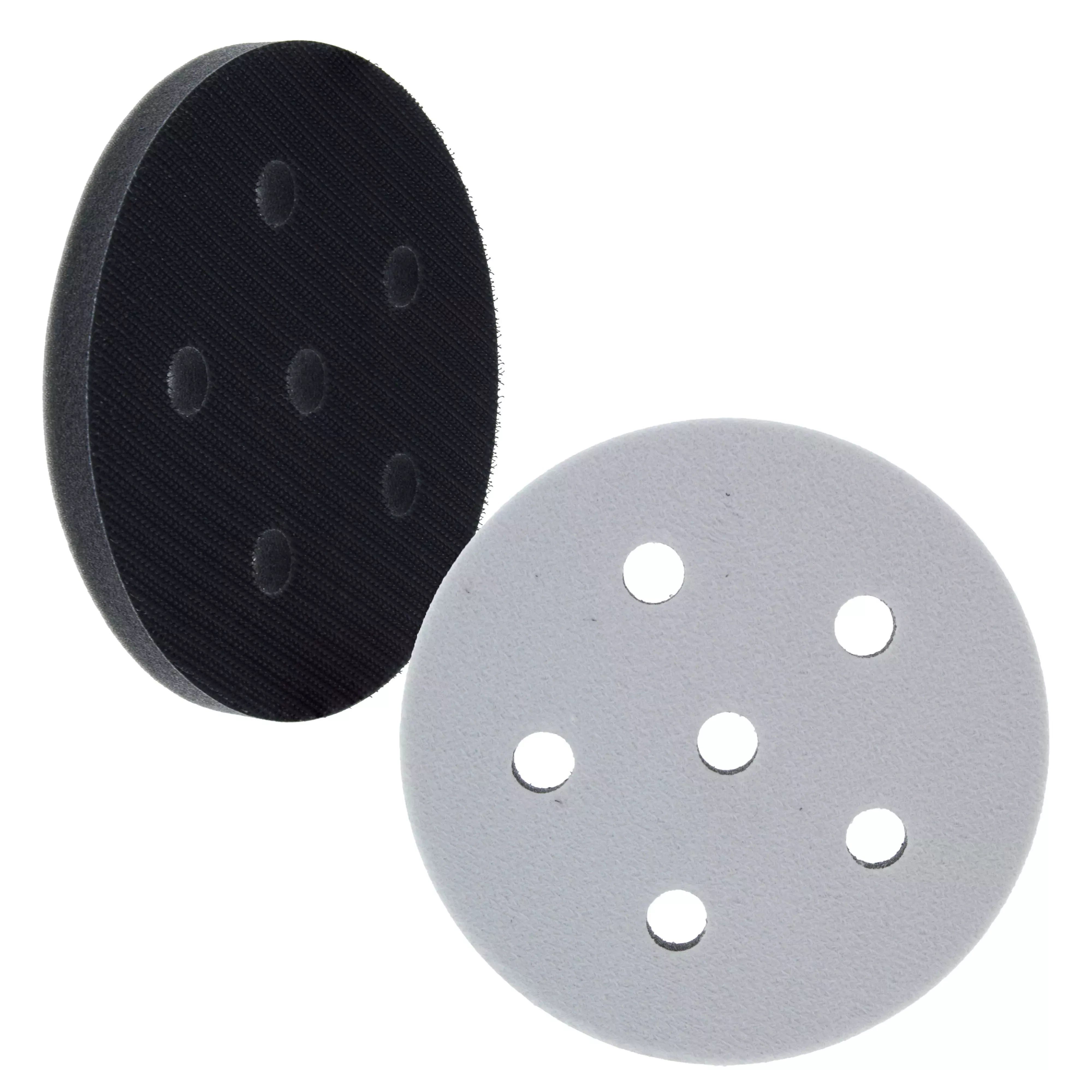 Pro Series 5" x 10mm Soft Density Interface Pad, 5 Hole Pattern Dustless, 2 Pack - Hook & Loop, Between Vacuum Sander Sanding Discs Polisher