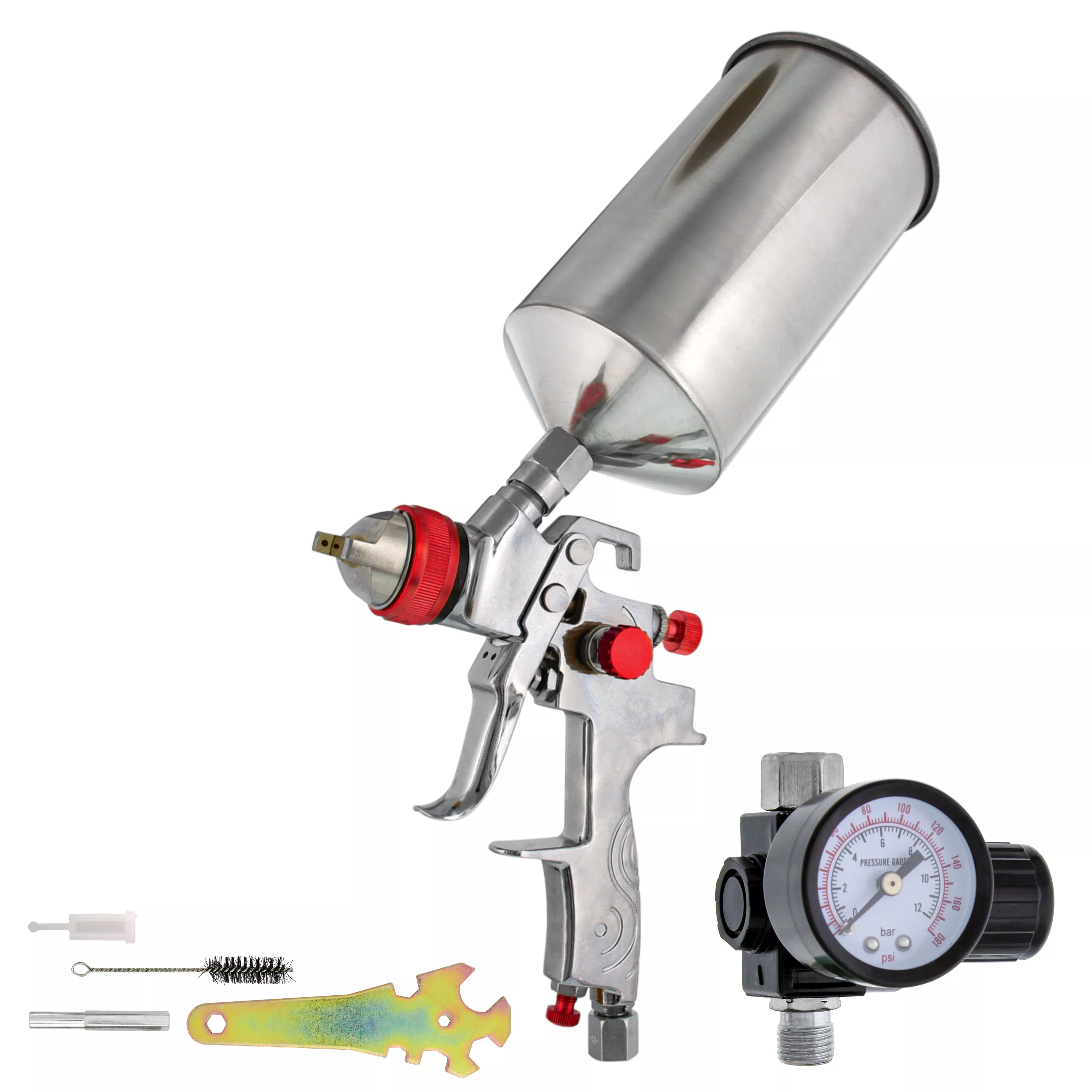 Professional HVLP Spray Gun 1.4mm - Gravity Feed Auto Paint Gun Kit for Basecoat, Clearcoat, Primer - Spray Guns Paint Sprayer with 1-Liter Cup