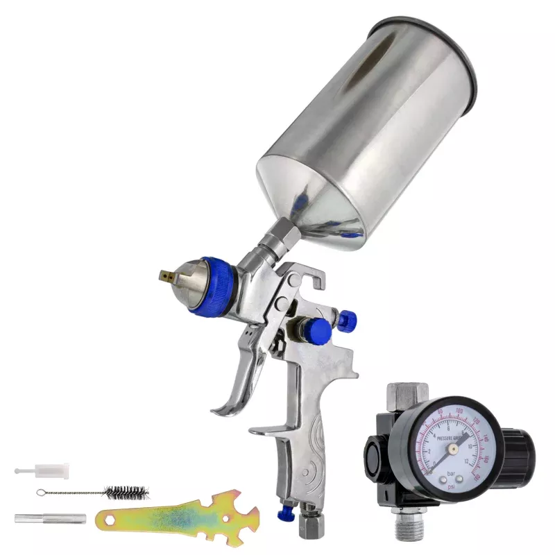 Professional HVLP Spray Gun 1.5mm - Gravity Feed Auto Paint Gun Kit for Basecoat, Clearcoat, Primer - Spray Guns Paint Sprayer with Air Compressor