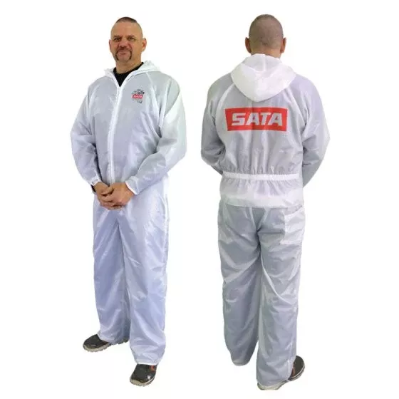 SATA Dan-Am 530056W Paint Suit Large White Elastic Waist