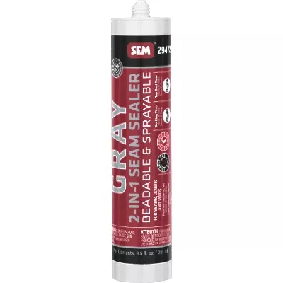 SEM 29472 Gray 2-in-1 Seam Sealer 9.5 oz Tube