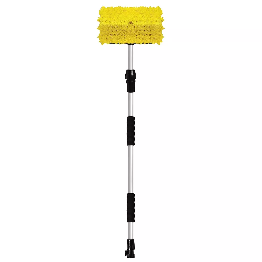SM Arnold Professional Bi-Level Wash Brush - 36" to 60" Telescopic Flow-Thru Handle with On/Off Valve