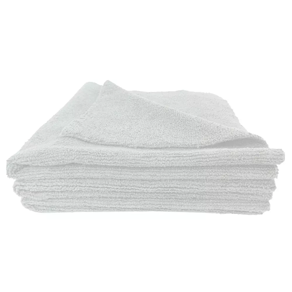 Super Towel Edgeless Multi-Purpose Microfiber Towel - 380 GSM - 16 in x 16 in - White (12-Pack)