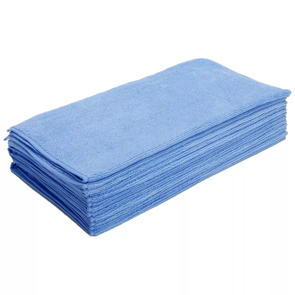 Super Towel Multi-Purpose Microfiber Towel - 380 GSM - 16 in x 16 in - Blue (12-Pack)
