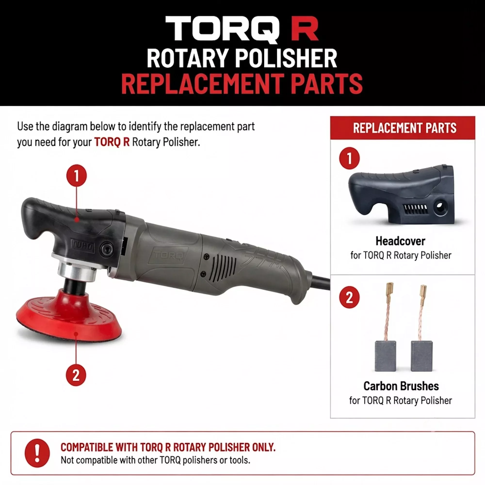 TORQ R Rotary Polisher Replacement Parts