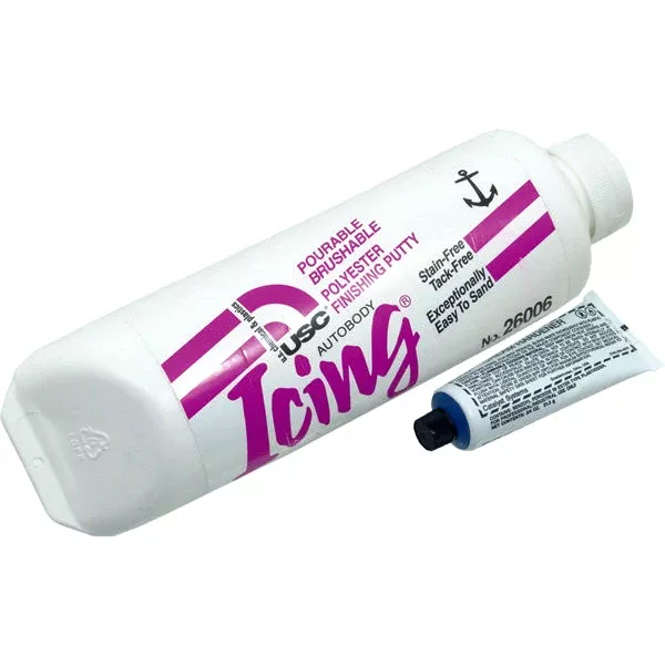 USC 26006 Icing Pourable Brushable Polyester Finishing Putty W/Hardener, 24 oz tube,