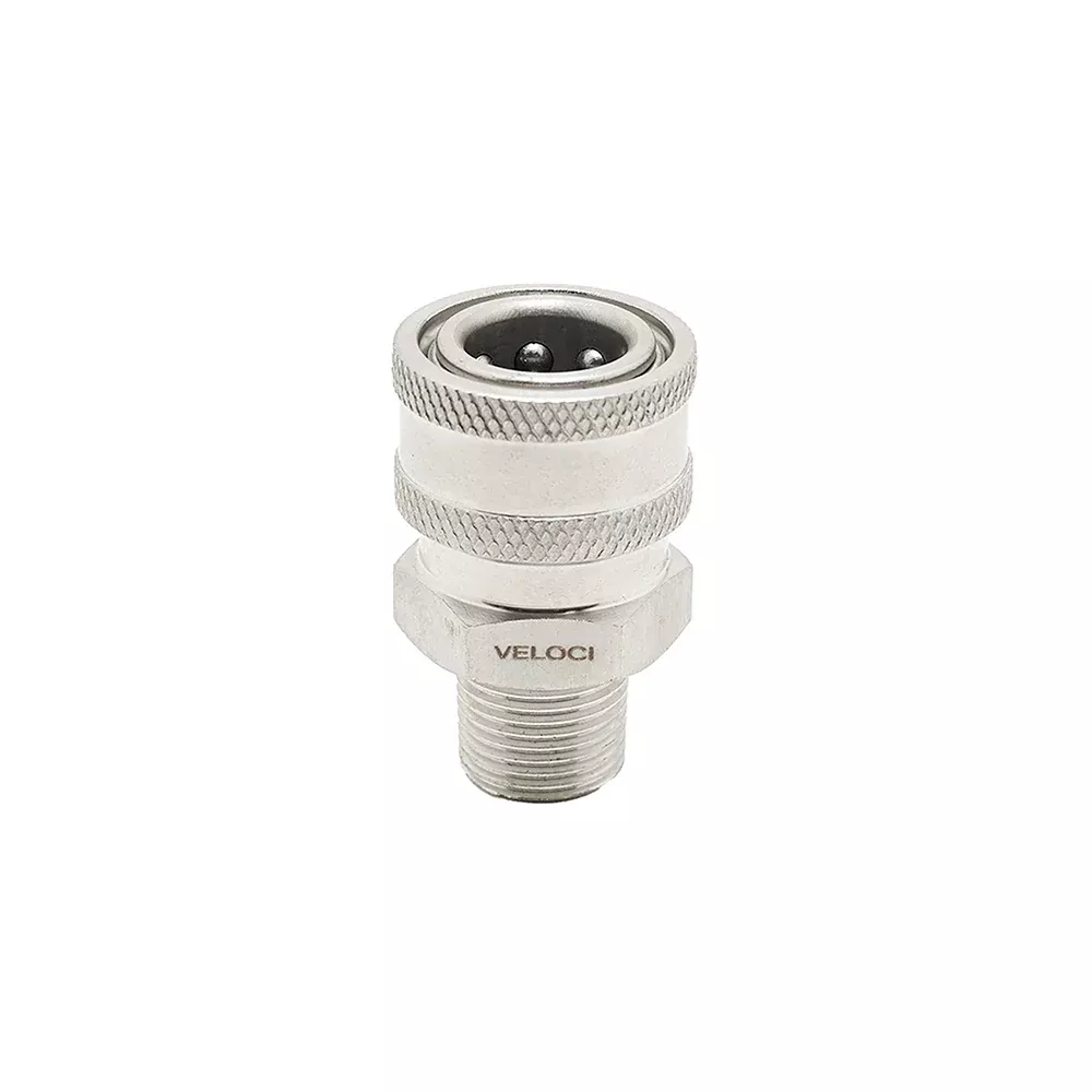 Veloci Stainless Steel QC Coupler - 3/8" MPT