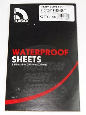 Waterproof Wetsanding Sheets 5 1/2 x 9"