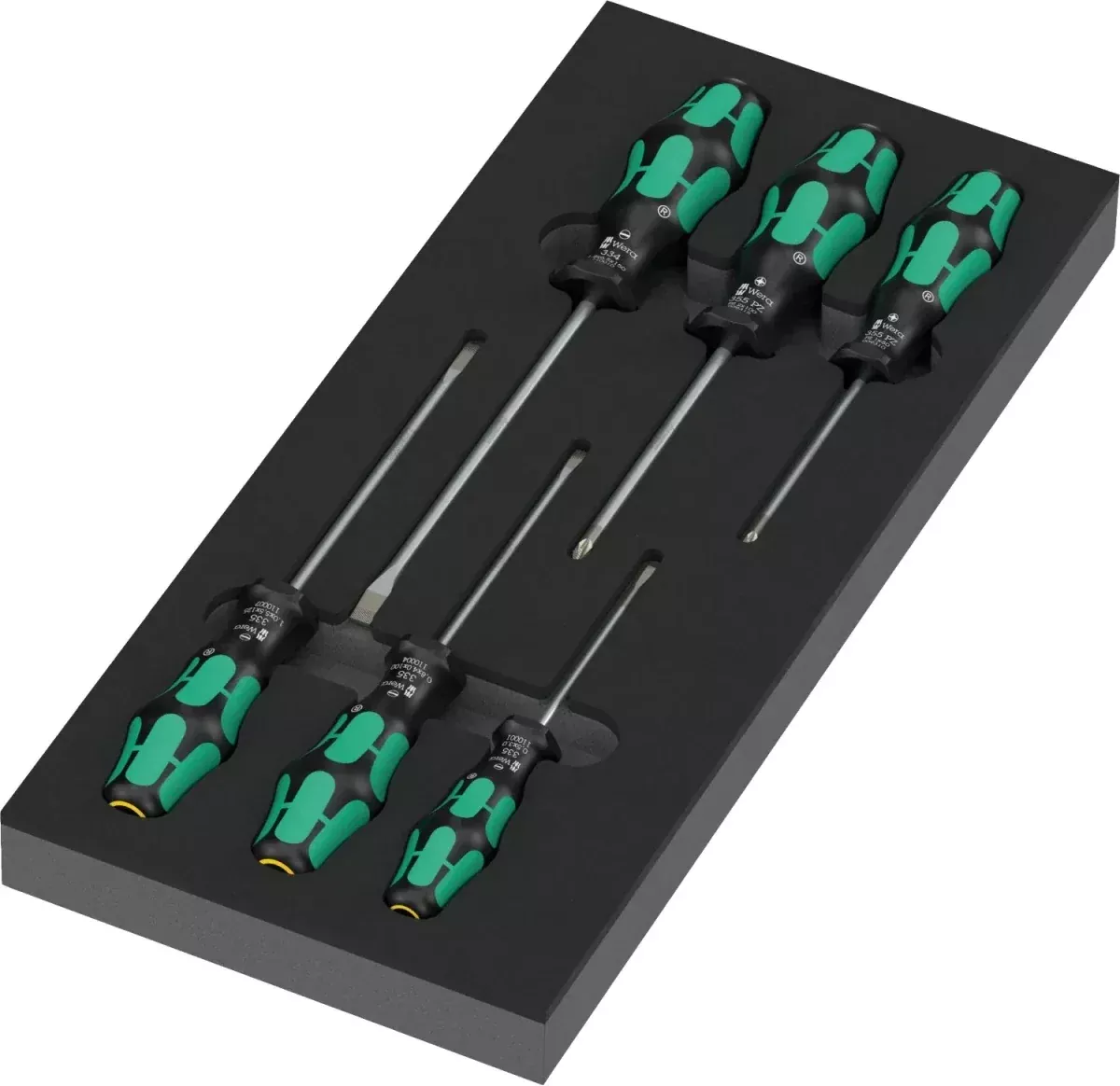 Wera 05150128001 9718 Kraftform Series 300 Screwdriver Set in Shadow Foam Insert - 7 Piece