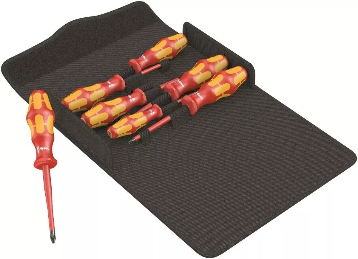 Wera 100 iS/7 VDE Set 1 Kraftform Insulated Screwdriver Set 7 Piece 05136013001
