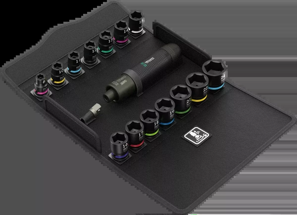 Wera 2090/16 Impaktor 3/8" Drive Metric Impact Driver Socket Set, 16-Piece