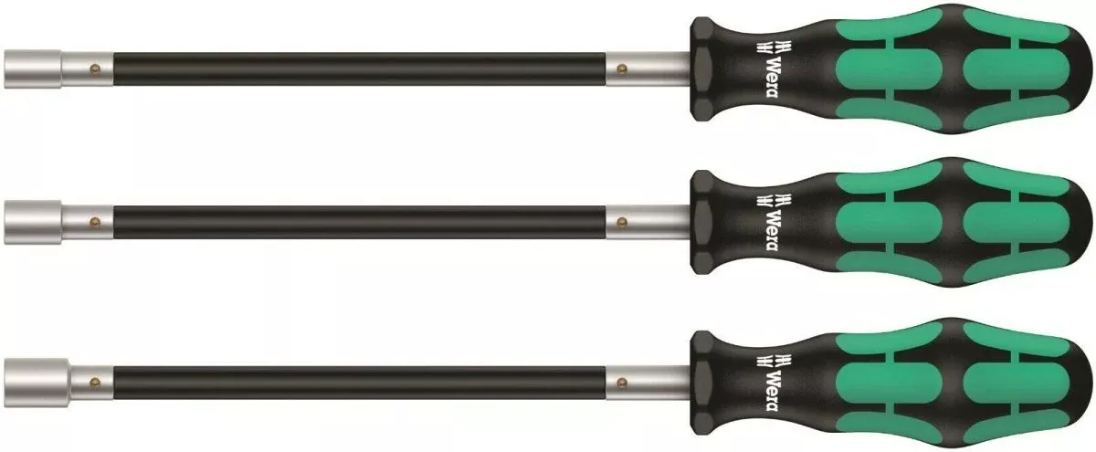 Wera 391/3 Kraftform Plus Flexible Nut Driver Set 3 Piece Metric 05135311001