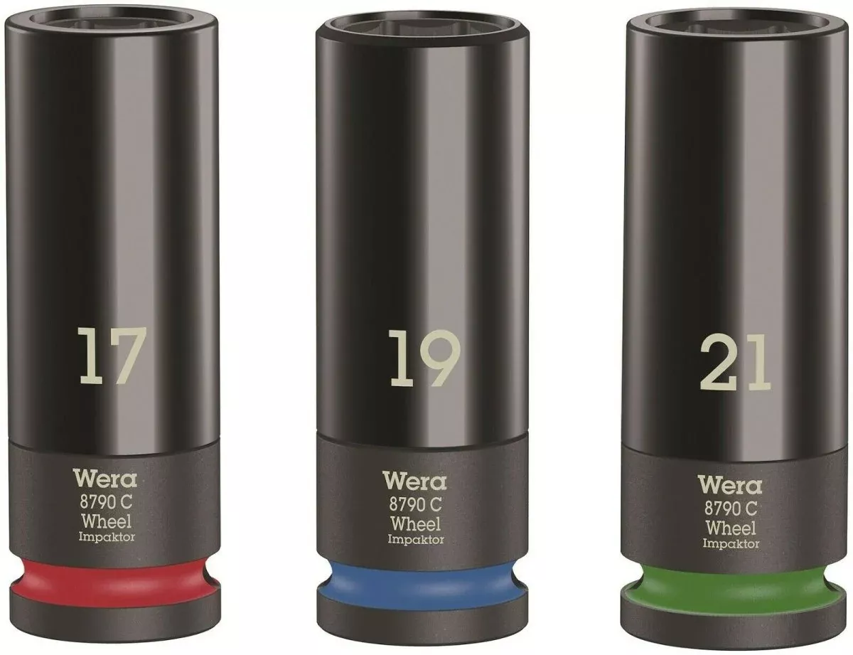 Wera 8790 Wheel Impaktor C Set 1 Socket Set 3 Piece 1/2" Drive 05004595001
