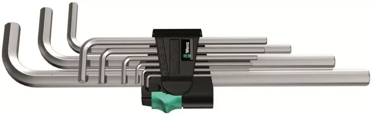 Wera 950/9 Hex-Plus 2 L-Key Set Chrome Plated Metric 9 Pieces 05021909001