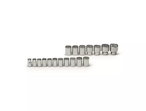 Wright Tool 12 Point Standard Socket Set 1/2" Drive 18 Pieces Metric 469