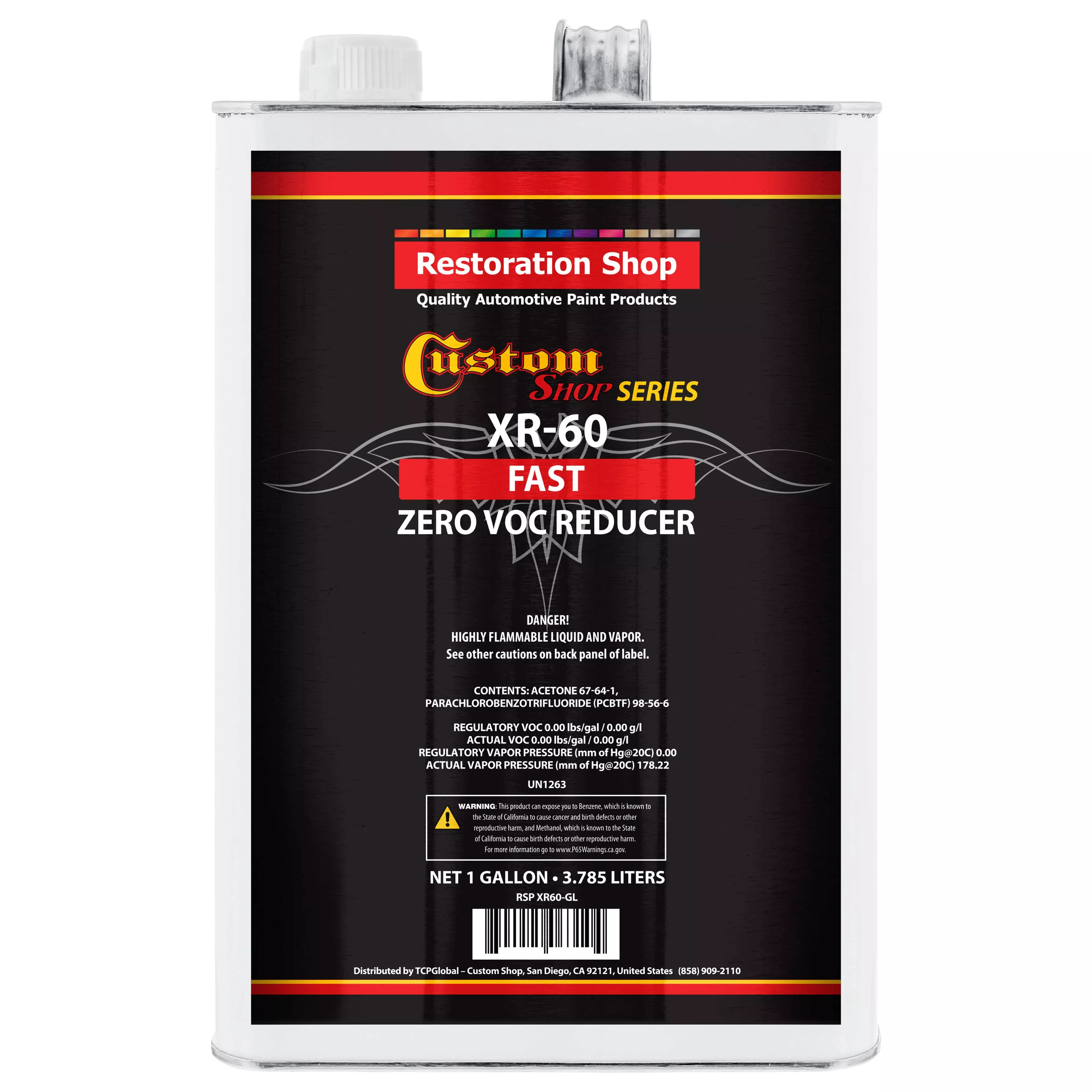XR60 Fast Zero VOC Urethane Reducer (Gallon) for Automotive Paint and Industrial Paint Use for Low VOC Compliance