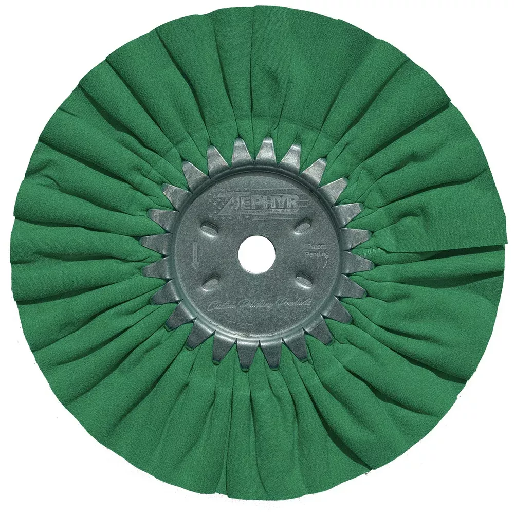 Zephyr Metal Polishing Airway Buffing Wheel - Hall Green - Secondary Cut - 8 inch