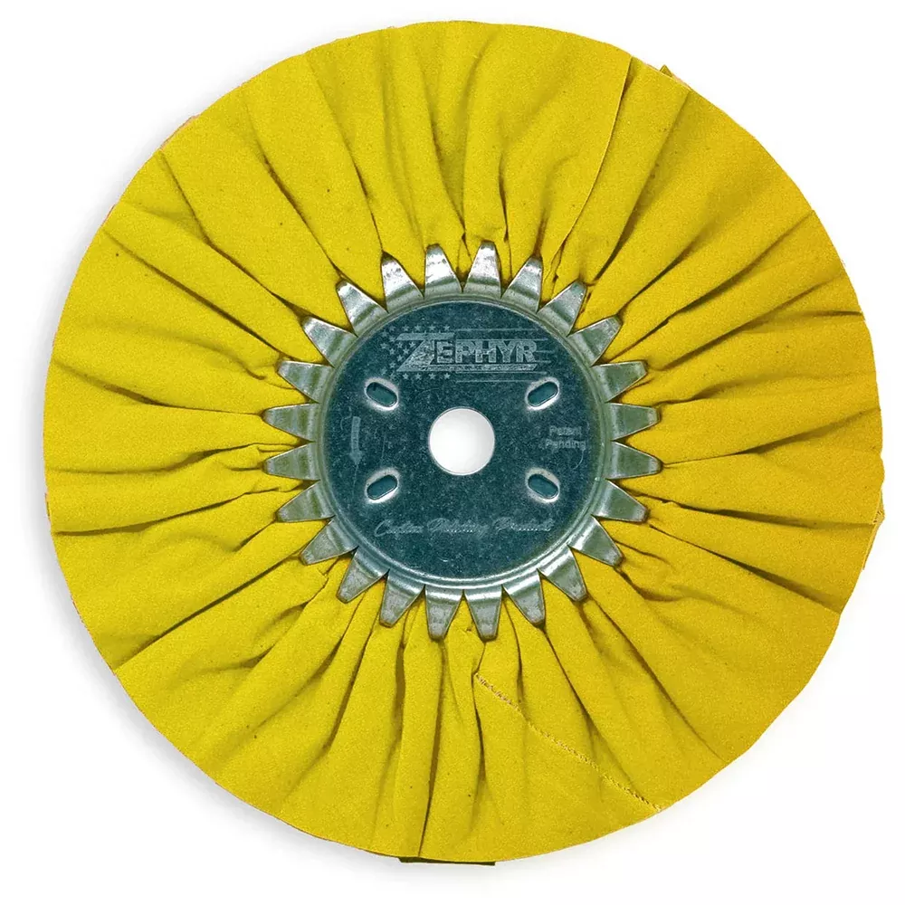 Zephyr Metal Polishing Airway Buffing Wheel - Yellow Mill Treated - Primary Cut - 8 inch